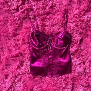 purple guess bustier top
